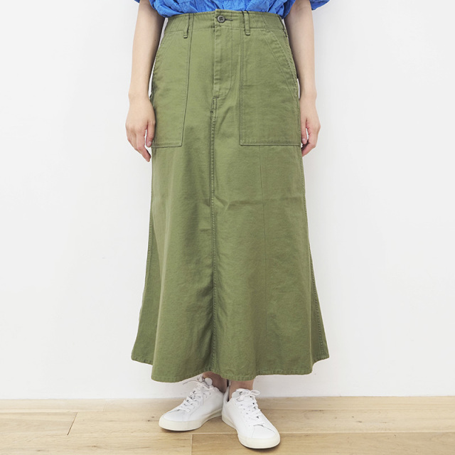 【40%OFF】KHA:KI カーキ ミリタリーロングスカート MIL22SSK3072 FATIGUE LONG SKIRT khaki kahki  | 22AW ボトムス 秋冬