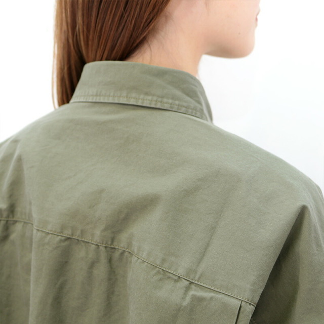 KHA:KI カーキ MIL24HBL3126 ミリタリーシャツジャケット ヘムタック  
