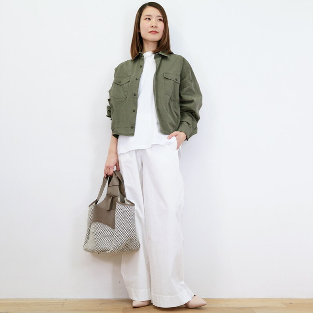 KHA:KI カーキ MIL24HBL3126 ミリタリーシャツジャケット ヘムタック  