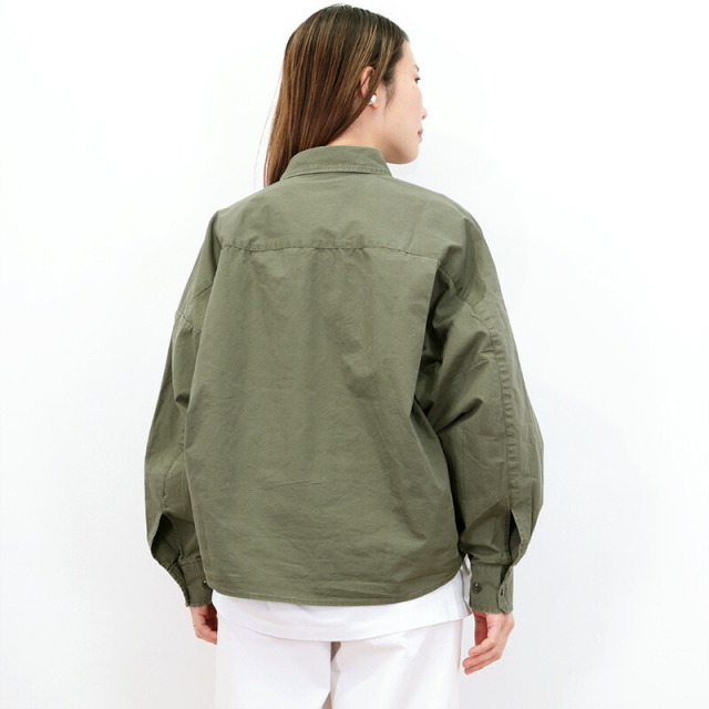 KHA:KI カーキ MIL24HBL3126 ミリタリーシャツジャケット ヘムタック  