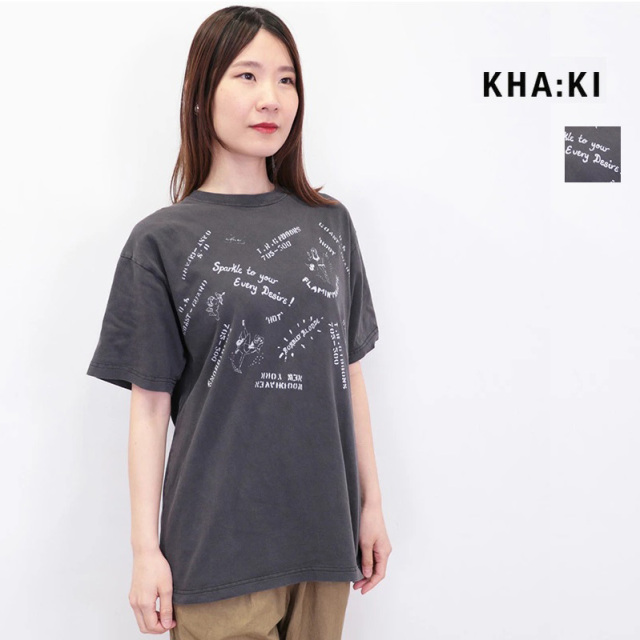 KHA:KI カーキ MIL25HCS3438 ピグメントTシャツ ステンシル
