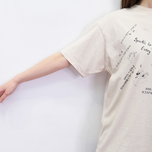 KHA:KI カーキ MIL25HCS3438 ピグメントTシャツ ステンシル