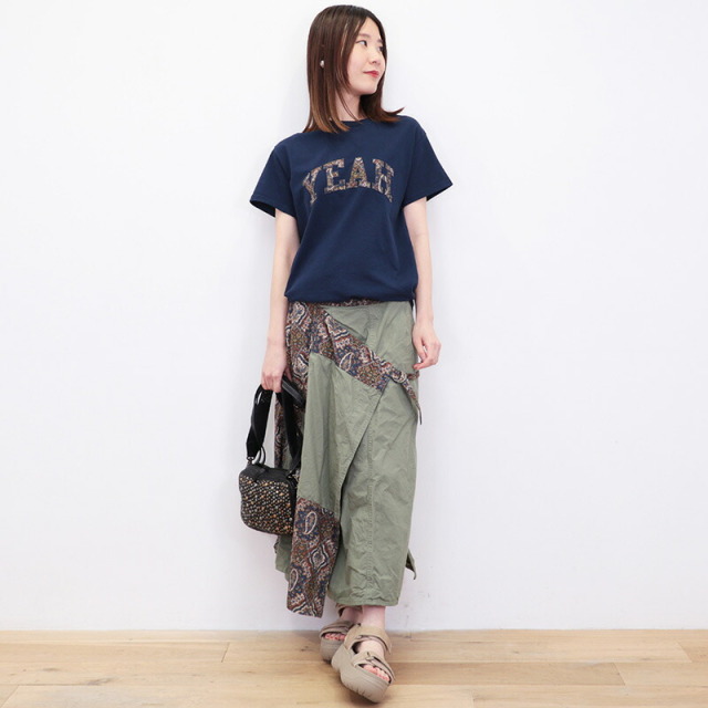 KHA:KI カーキ MIL25HCS3439 ペイズリー 刺繍Tシャツ EMBROIDERY