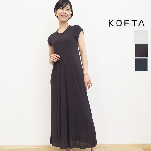 Kofta コフタ コットンシフォン フレンチスリーブラグランワンピース 定番 春夏