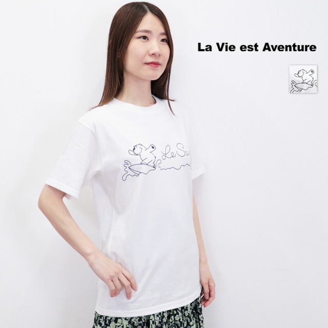 LA VIE EST AVENTURE ラヴィエアバンチュール LE SURF プリントTシャツ