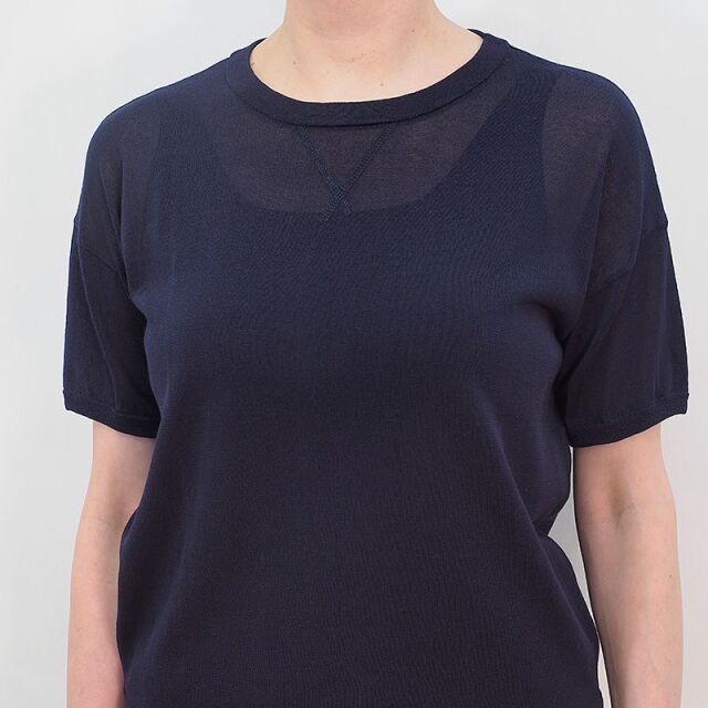 Le Pivot ルピボット 1801 コットン汗止めクルーネックニットソー Tシャツ トップス 春夏 21ss