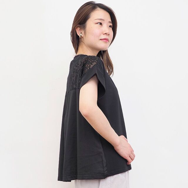 Le Pivot ルピボット 2131 ジャージレースtシャツ バックレース ブラウス 22ss トップス 春夏