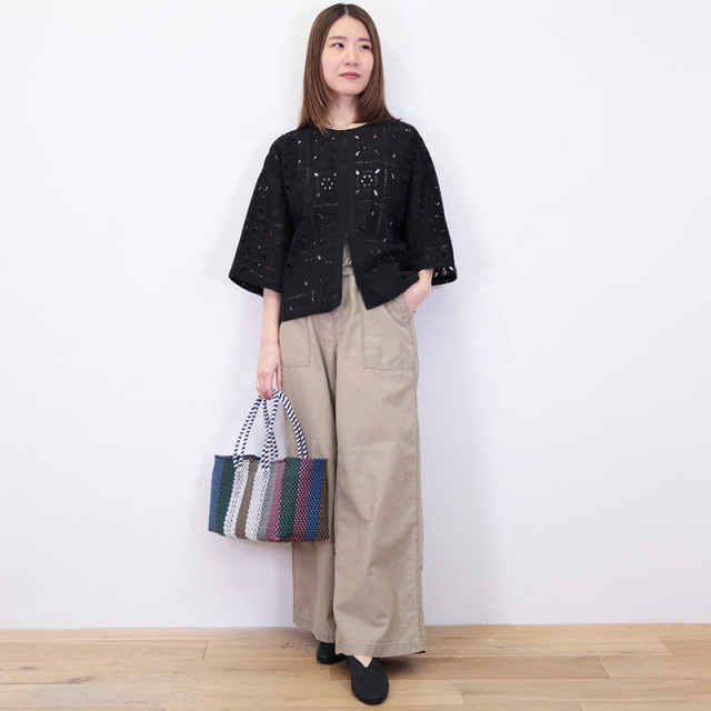 新品タグ付き　ルピボット　バックサテンベイカーパンツ　ベージュ Le pivot - バックサテンベイカーラフパンツ | clever elephant