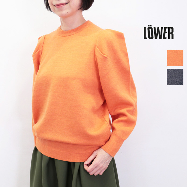 【期間限定】LOWER ローヴァ― LW-51 パワーショルダーニットプルオーバー 14G Fulling Plainstitch Power Shoulder Pullover ウール100％  ローバー | 秋冬 トップス 25AW
