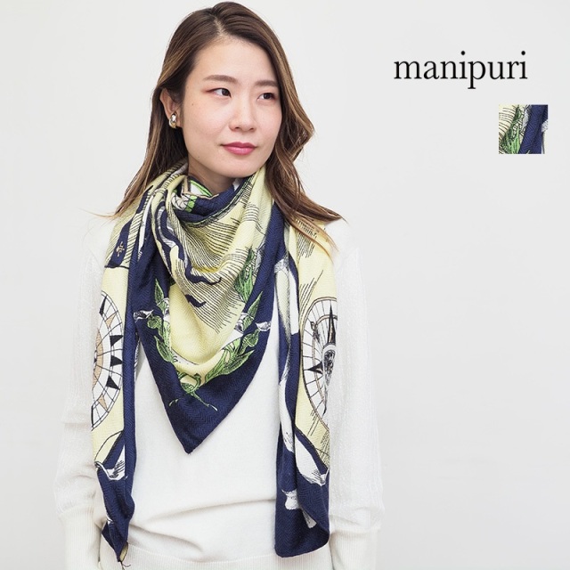 manipuriマニプリ シルクスカーフ 大判
