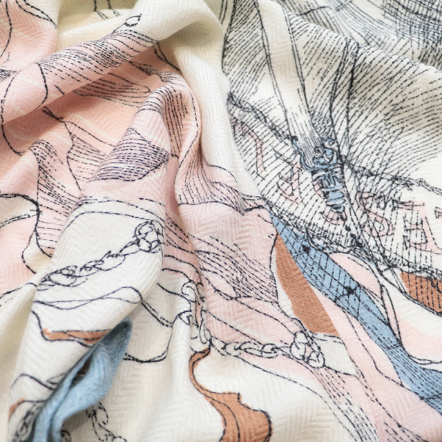 manipuri マニプリ ウールシルクストール モンゴルフィエバルーン