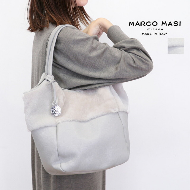【apt別注】MARCO MASI マルコマージ 2314 MONT/DOL 2WAY ファー切り替えレザートートバッグ ムートンバッグ ファーバッグ ハンドバッグ ショルダーバッグ 本革 リアルファー | 秋冬 バッグ 25AW
