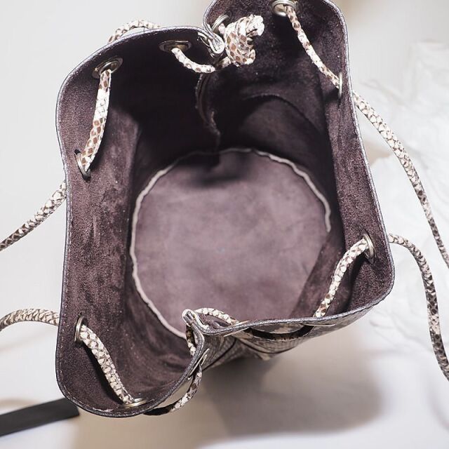 MARCO MASI マルコマージ 2836 SLANG ROCCIA パイソン型押しレザー巾着  