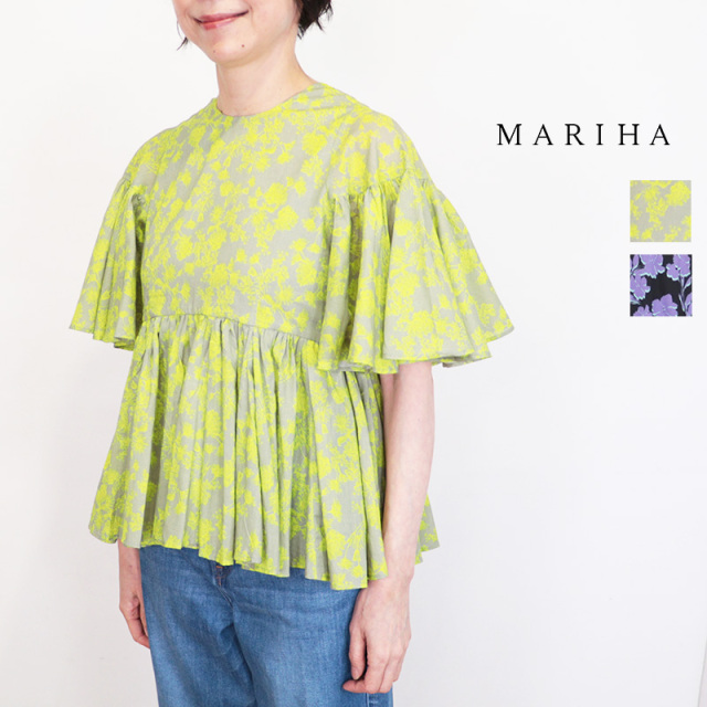 MARIHA マリハ 3214264103 フリージアのブラウス フラワープリント 花柄 フリル ペプラム  | 26SS トップス 春夏
