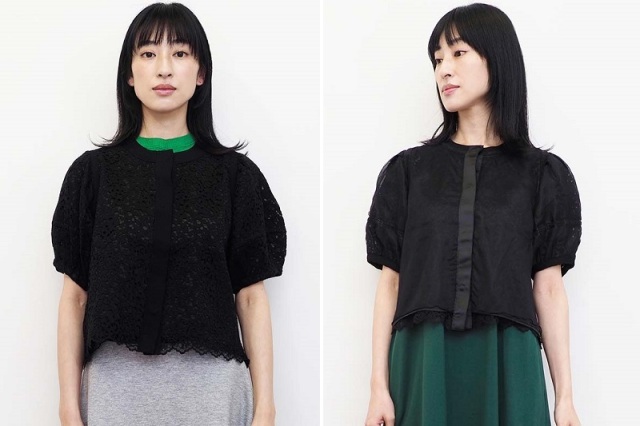 MARILYN MOON マリリンムーン 4232-021 リバーシブルミラノリブレースジャケット レースカーディガン ブラウス ボレロ 半袖 |  23SS トップス 春夏