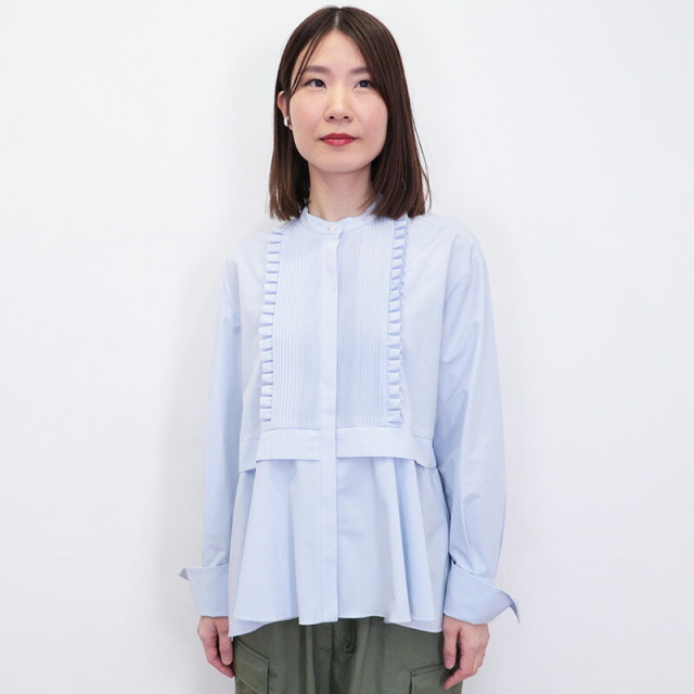 マリリンムーン　タックフリル フレアシャツ 長袖 マリリンムーンタックフリル フレアシャツ 長袖