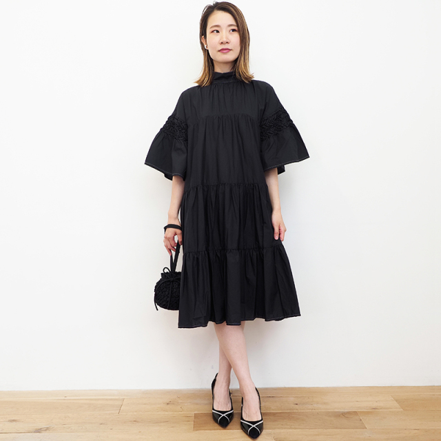 Merlette マーレット ASTELL スタンドネック スモッキング