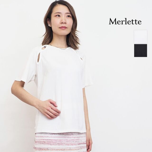 MERLETTE】刺繍入り黒長袖チュニック