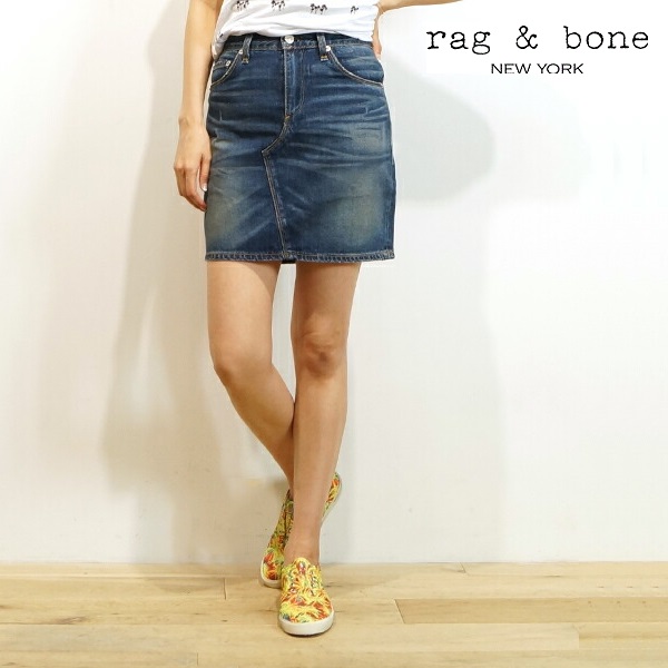 【60%OFF】  rag&bone ラグアンドボーン W1B05K273 MINI SKIRT DISTRESSED ダメージデニムミニスカート ≪レディース ボトムス スカート スホワイトデニム インポート≫ ディストレスト(ダメージ)