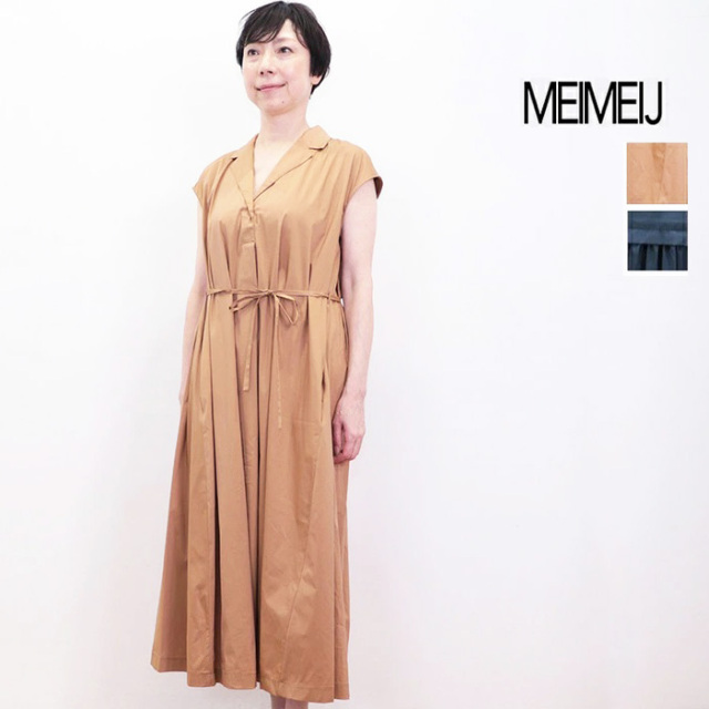 【30％OFF】MEIMEI J メイメイジェイ 32528036 Vネック ストレッチコットンシャツワンピース  | 25SS 春夏