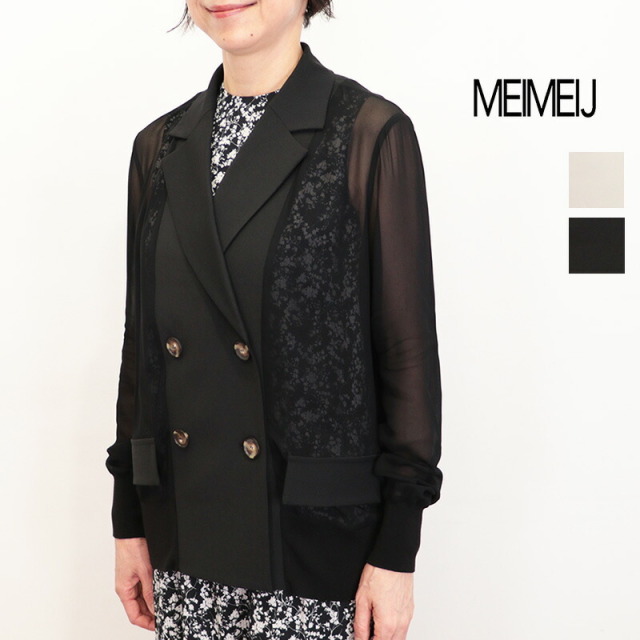 MEIMEI J メイメイジェイ 32616010 シースルーテーラードジャケット シフォン | 26SS アウター 春夏