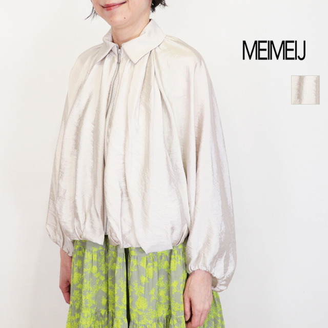MEIMEI J メイメイジェイ 32626003 ドルマンスリーブ サテンタックシャツジャケット ライトアウター ブルゾン | 26SS アウター 春夏