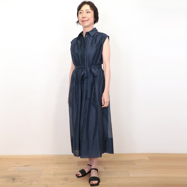 MEIMEI J メイメイジェイ 32628054 ノースリーブ サテンタックギャザー