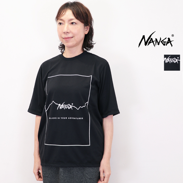 [15%OFF] NANGA(ナンガ) ドライミックス タグラインショートスリーブTシャツ (ウィメンズ) BLK ドライミックス タグラインショートスリーブTシャツ