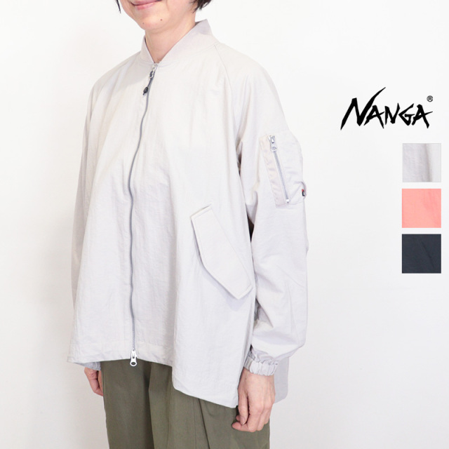 nana様 ブルゾン Mオフ白 Nylaus (ナイラス) ナイロン 裏キルト フルジップ ジャケット MA-1 M L
