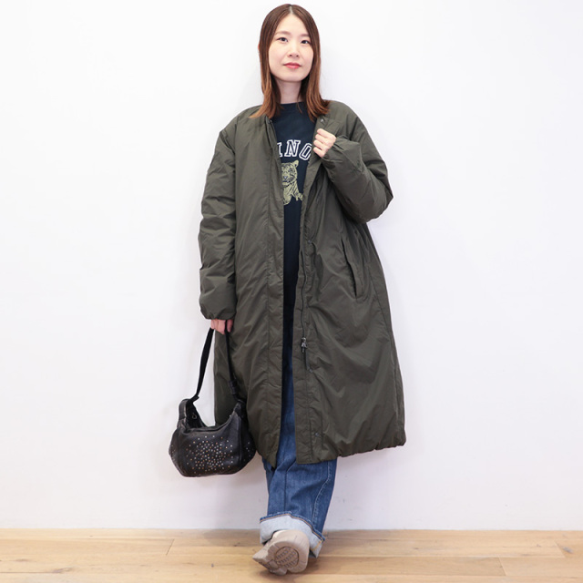 NANGA ナンガ ND2442-1C600-B ノーカラーダウンコート ロングダウン