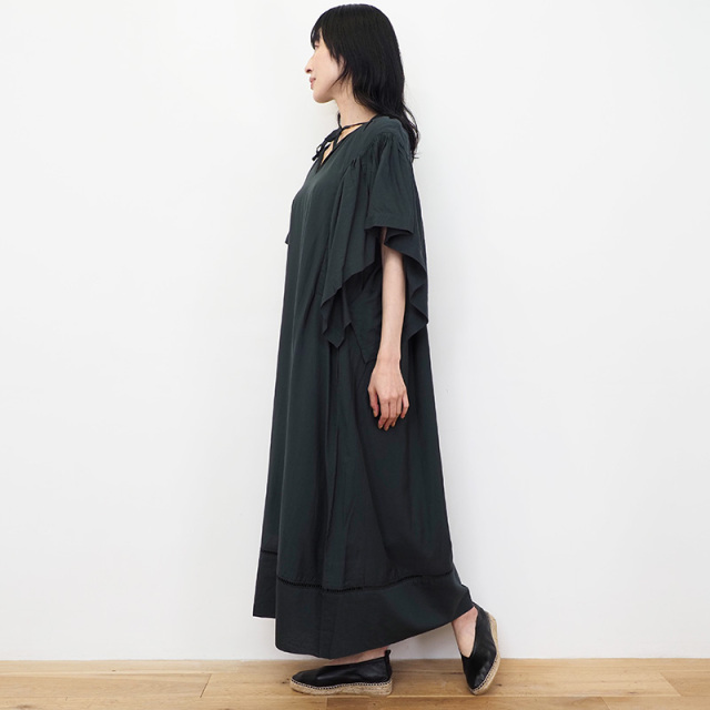 人気ストーン付きスタンダード練習着ワンピース❤️後ろファスナー付きで便利♪ normment ノーメント S23P-F154 コットンレーヨン ピンタック