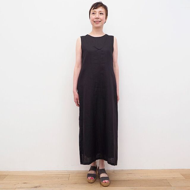Normment ノーメント S459 ラミーエプロンドレス ノースリーブリネンワンピース Ramie Apron Dress 春夏 21ss