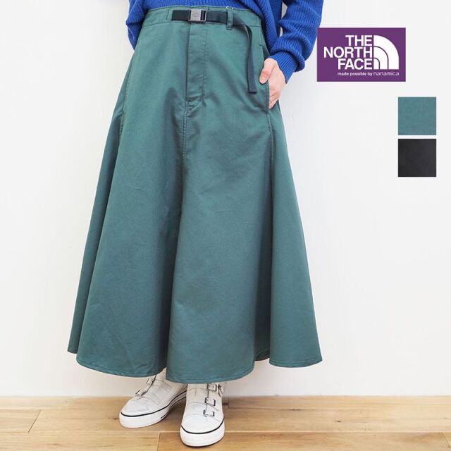 【正規品】THE NORTH FACE PURPLE LABEL ノースフェイス パープルレーベル NTW5304N ストレッチツイルフィールドスカート Stretch Twill Flared Skirt ロングスカート フレアスカート ベルト付き | 23SS ボトムス 春夏