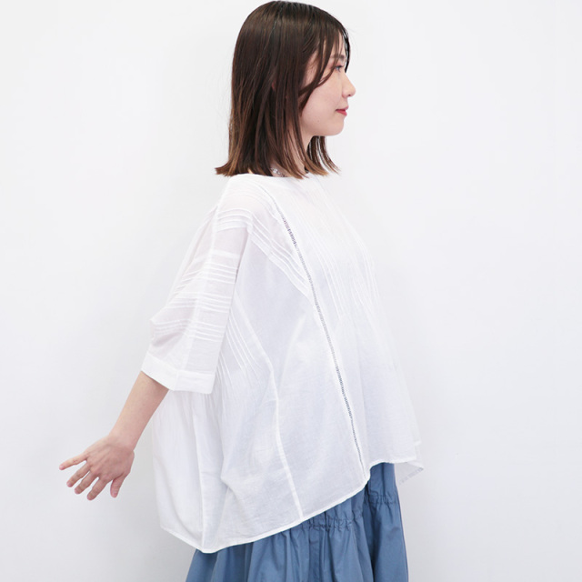 ne Quittez pas ヌキテパ 010151ZC5 コットンボイルピンタックブラウス