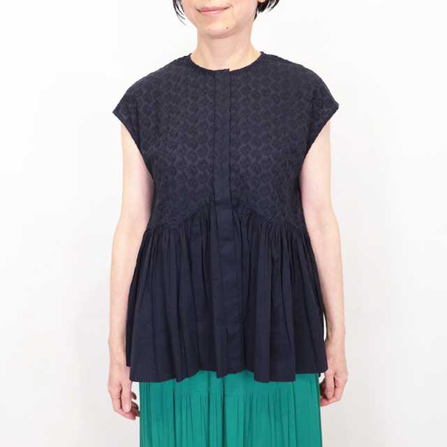 ne Quittez pas ヌキテパ 010261FL2 コットンボイル刺繍ノースリーブ