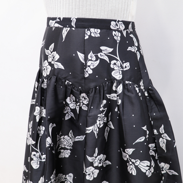marni スカート マルニ 黒 black リーフ 柄 ギャザー フレア marni スカート マルニ 黒 black リーフ 柄 ギャザー フレア