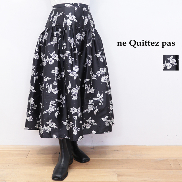 ne Quittez pas ヌキテパ 010352FG1 フラワープリントフレア