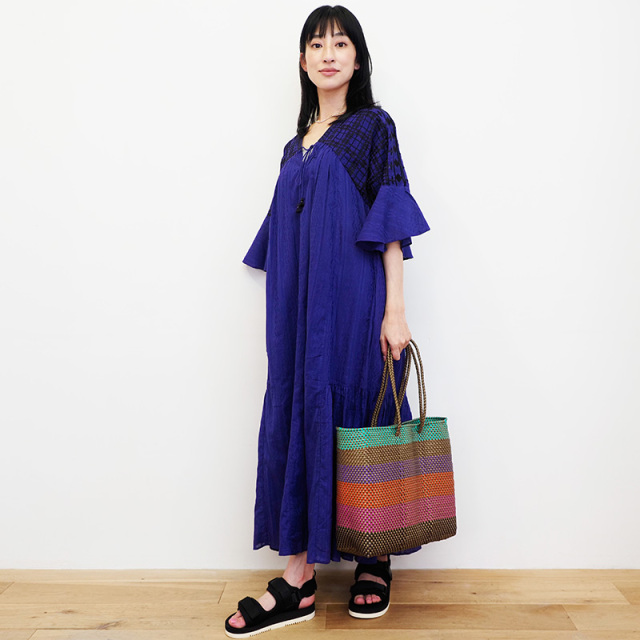 ne Quittez pas ヌキテパ 010431GC1 コットンジャカード刺繍ワンピース COTTON JQD EMB DRESS エスニック  シャツワンピース スキッパー | 23SS 春夏