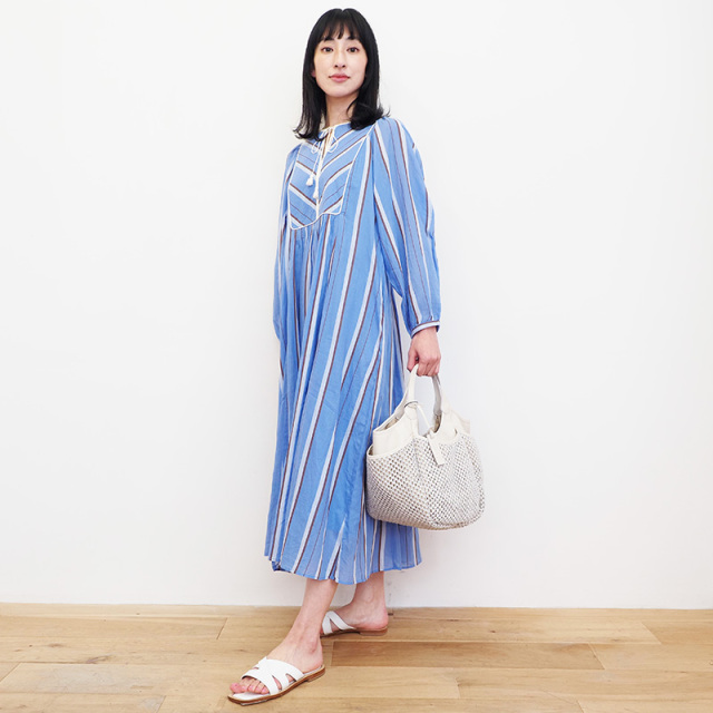 ヌキテパ】COTTON VOILE STRIPE DRESS