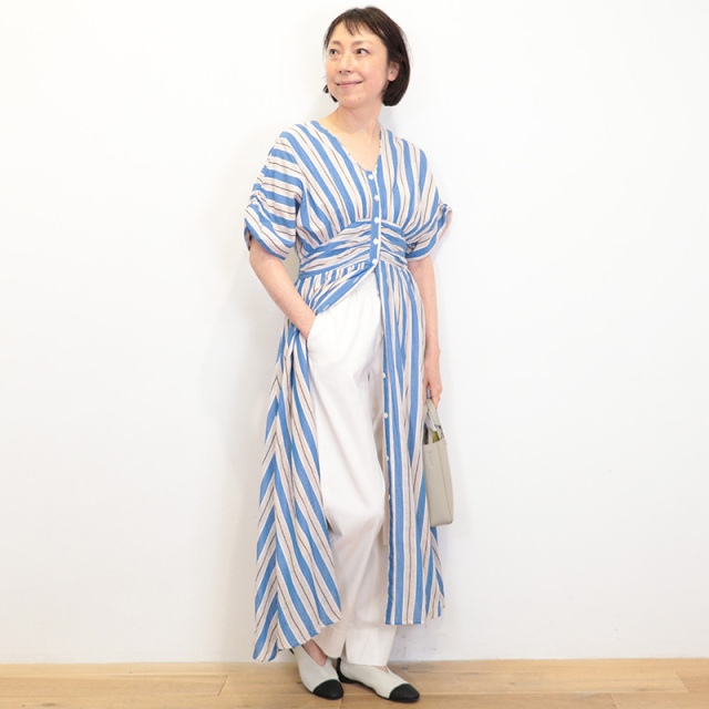 ne Quittez pas ヌキテパ 010461WN1 コットンボイルストライプウエスト