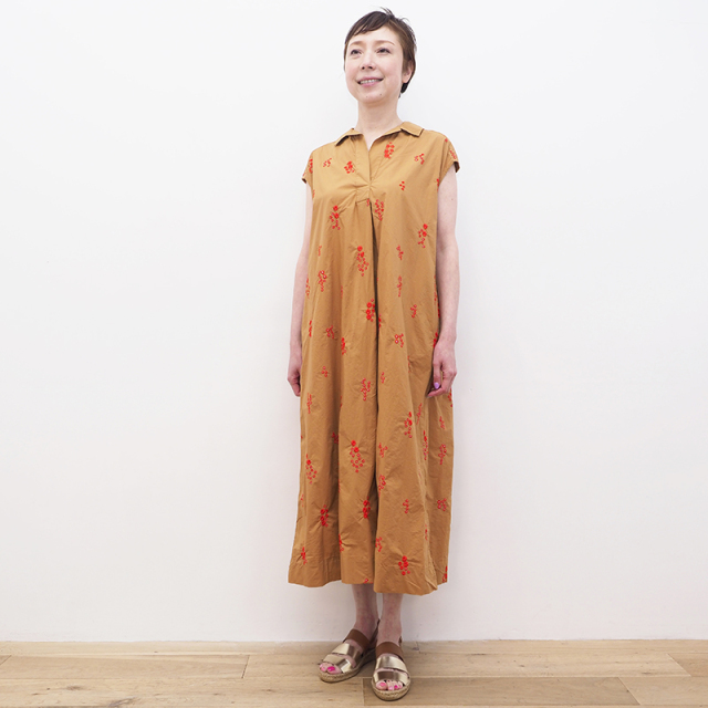 21ss新作 Ne Quittez Pas ヌキテパ 花柄刺繍シャツワンピース Poplin Flower Emb gb1 21ss 春夏