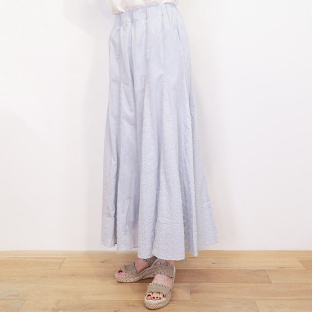 ne Quittez pas ヌキテパ 010661FL5 コットンボイル刺繍フレアパンツ