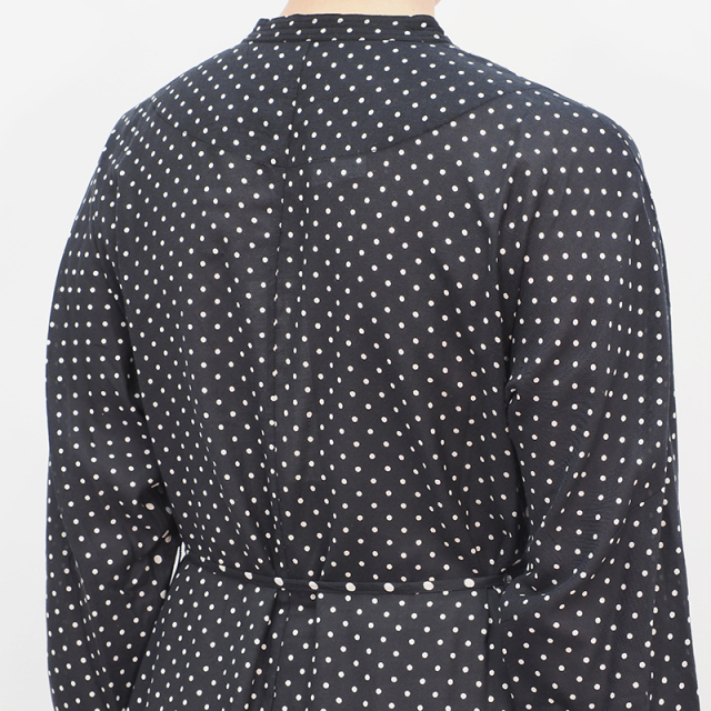 21ss新作 Ne Quittez Pas ヌキテパ ドット柄ガウンワンピース シャツワンピース Twill Print Gown 21ss 春夏