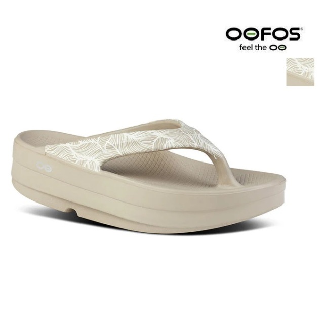 送料無料【国内正規品】OOFOS ウーフォス O Omega Limited NOMAD ATHENA リカバリートングサンダル 厚底 フェザープリント 羽 ウーメガ ビーチサンダル ビーサン レディース ノマド アテナ | 24SS  24AW