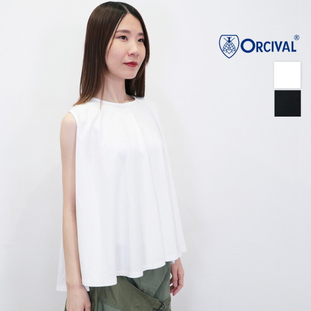 ORCIVAL オーシバル OR-C0422 OEJ ノースリーブフレアTシャツ カットソー ジャージ ブラウス | 25SS トップス 春夏