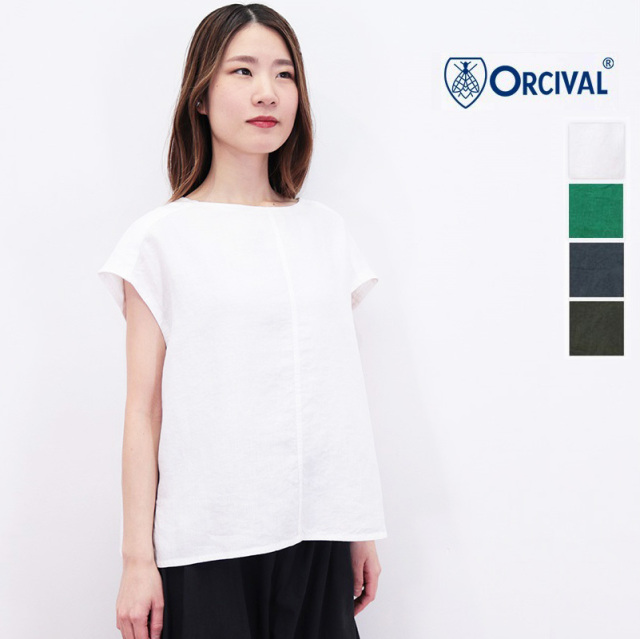 ORCIVAL オーシバル OR-B0264 YLM フレンチスリーブリネンブラウス 