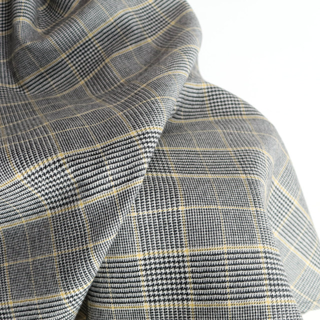 Cellar Door セラードアー グレンチェックフレアスカート Pleid B210 ブリティッシュ 千鳥格子 グレーイエロー 18aw 新作 2018秋冬
