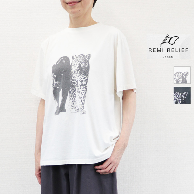 REMI RELIEF レミレリーフ RN31393212 SP加工 New fit-T  Leopard レオパード 豹 アニマル プリントTシャツ | 26SS トップス 春夏