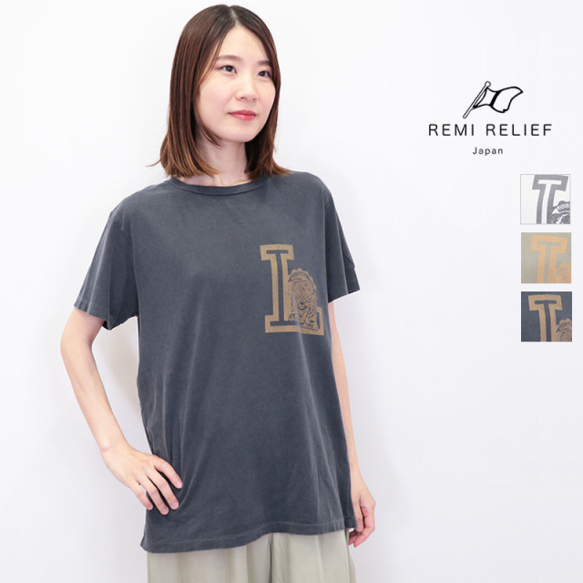 REMI RELIEF レミレリーフ RN29373200 SP加工 オーガニックコットンTシャツ L 半袖 プリントTシャツ | 25AW トップス 秋冬