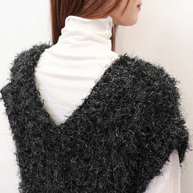 美品ティッカ WOOLファーベスト 24FW ハイネックライトグレー F su3 美